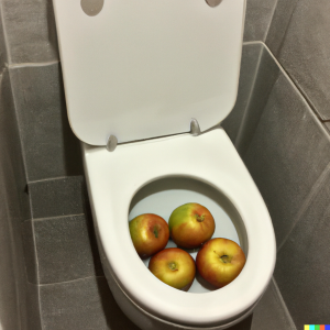 1 pomme consomment une chasse d'eau